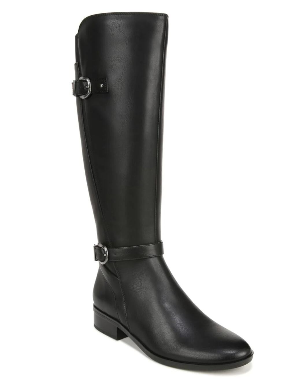 Naturalizer Sahara Riding Boots Black Equestrian Buckle Zip Size 6.5 NWOT